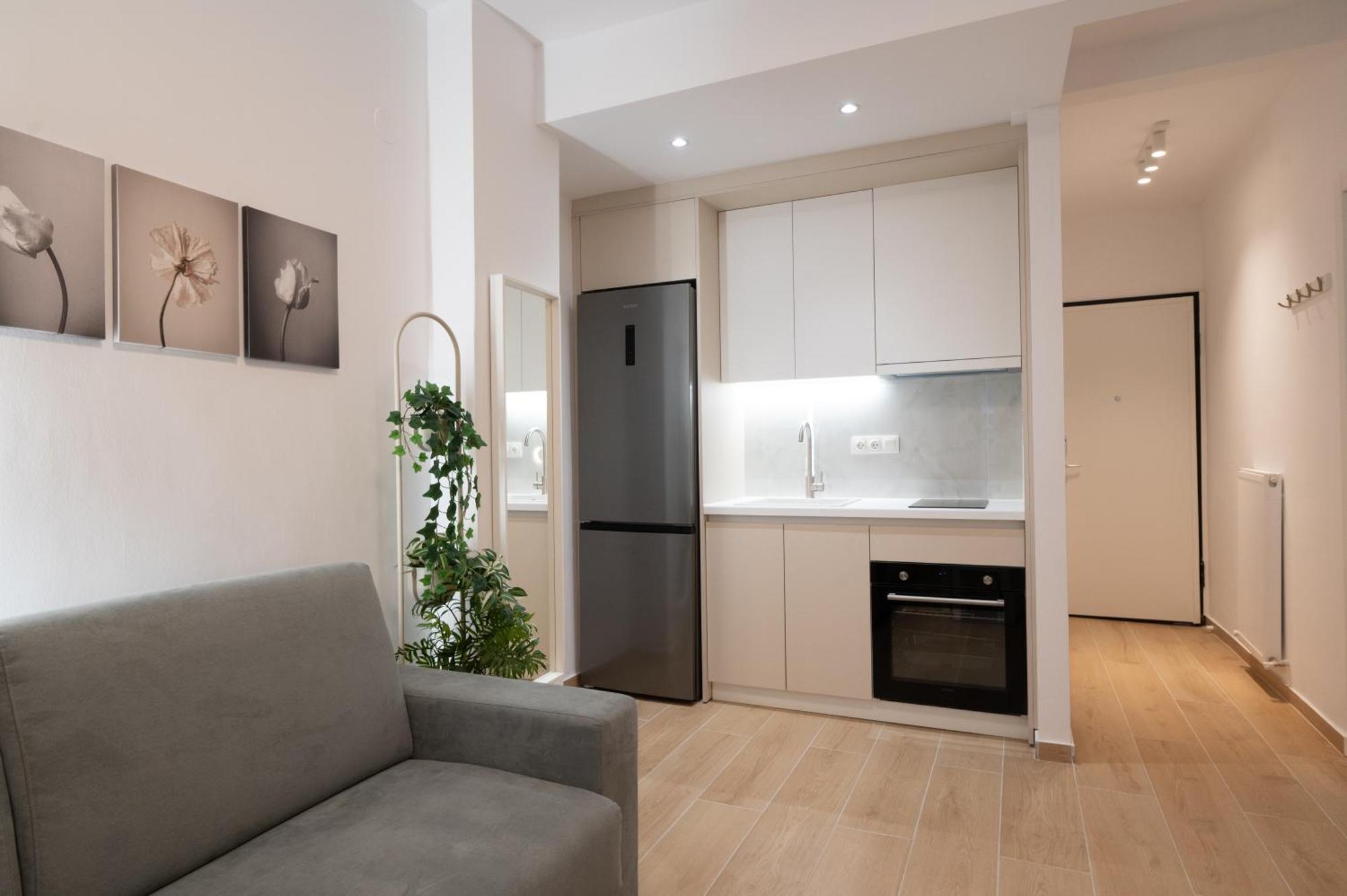Honey Oak & Cream Patio By Nest Apartment Tesalonika Bagian luar foto